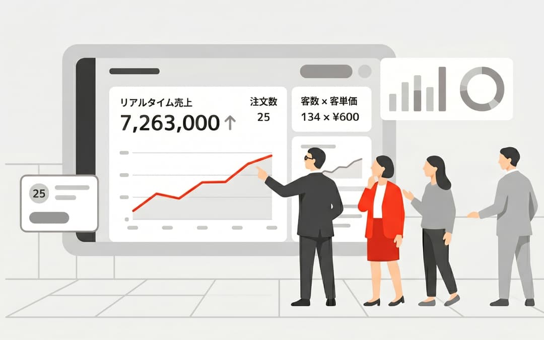 モバイルオーダーの売上管理ダッシュボード - 店舗の売上をリアルタイム把握
