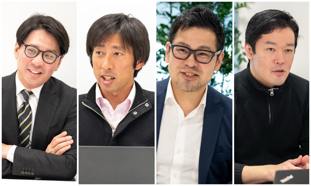 キーパーソン近影。杉山様、草川様、亀山様、水野様